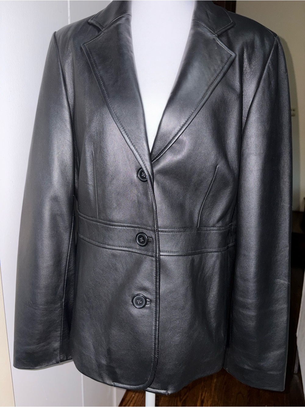 Vintage Covington Classic Black Genuine Leather Jacket. Size 10 / M